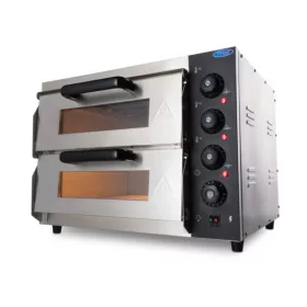 2 aknás pizzasütő - kis méretű - 2 x 40cm-es pizzára