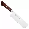 Satake Noushu Masamune Saku Nakiri Japán Shirogami szénacél konyhakés 63 HRC, 17 cm, mahagóni markolat