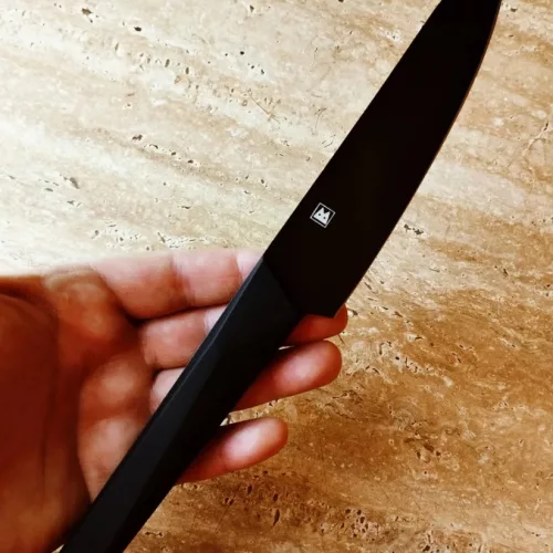 Satake Black Japán rozsdamentes univerzális konyhakés fekete oxid bevonattal 56 HRC, 13 cm, polipropilén markolat