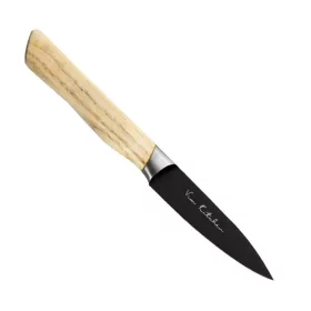   Satake Via Kitchen Japán rozsdamentes hámozókés 59 HRC, 9 cm, fekete oxid bevonat, kőrisfa markolat