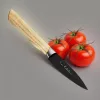 Satake Via Kitchen Japán rozsdamentes hámozókés 59 HRC, 9 cm, fekete oxid bevonat, kőrisfa markolat