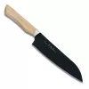 Satake Via Kitchen Santoku Japán rozsdamentes konyhakés 59 HRC, 18 cm, fekete oxid bevonat, kőrisfa markolat