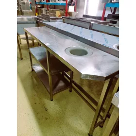 Inox sarok asztal 3 polccal