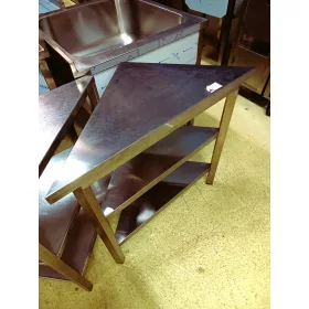 Inox sarok asztal 3 polccal 60x70cm