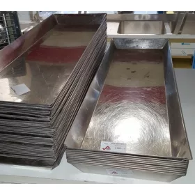 Inox húsos tálca - 29,5x89,5x6 cm