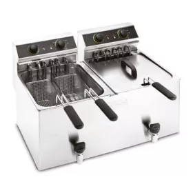   Elframo ST 12+12 elektromos olajsütő – 11,5 liter + 11,5 liter – 9+9 kW 1/2 kosaras